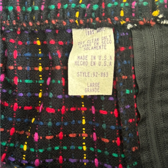 Multi-Colored Tweed Black Vintage Wool Skirt - Picture 6 of 6